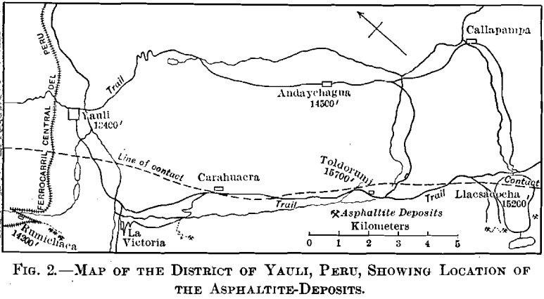 Vanadium Deposits - 911Metallurgist map-of-the-district-of-yauli-peru-showing-location-of-asphaltite-deposits