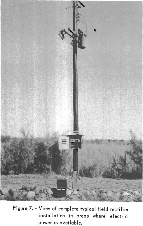 cathodic protection view of complete typical field rectifier installation