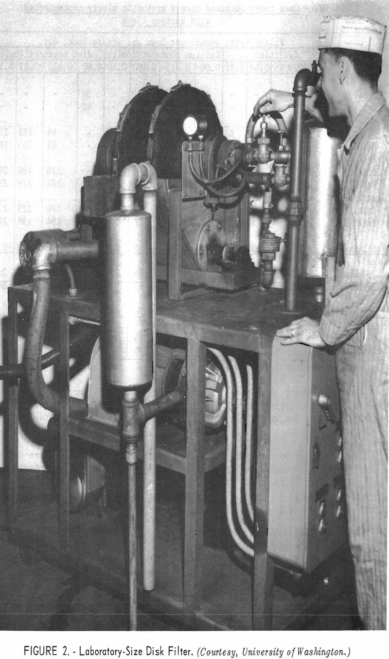 flocculation-filtration laboratory-size disk filter