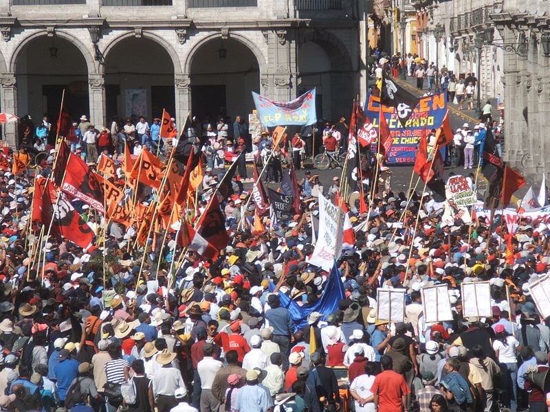 Tia Maria's massive copper project in Peru could begin production in March - 911Metallurgist 800px Strike 2007 protest meeting Arequipa 3